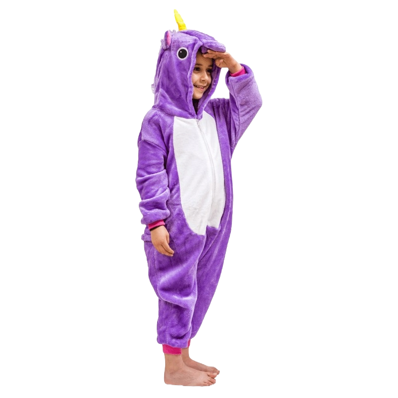 combinaison pyjama licorne violette enfant