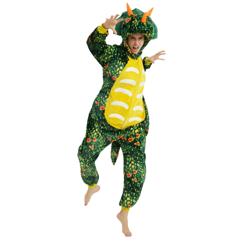 kigurumi tricératops vert